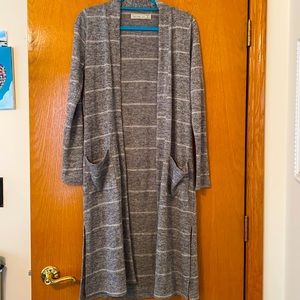 Long Grey Striped Abercrombie Sweater!